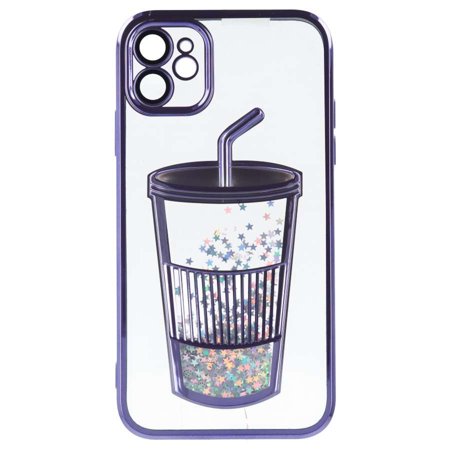 Coque Bumper avec Gobelet à Paillettes pour iPhone 11
