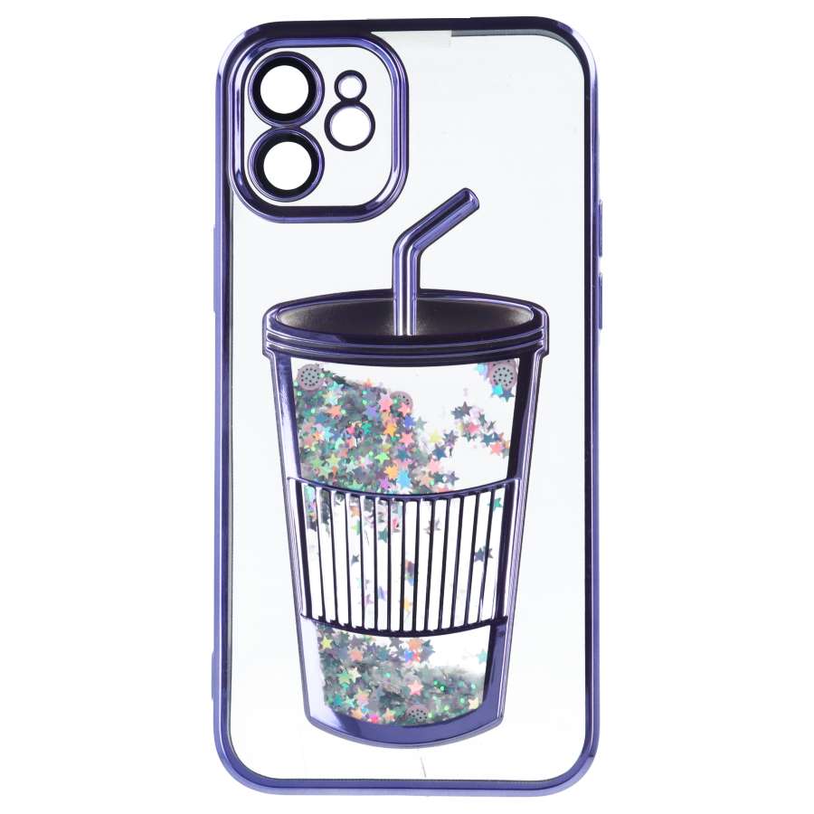 Coque Bumper avec Gobelet à Paillettes pour iPhone 12