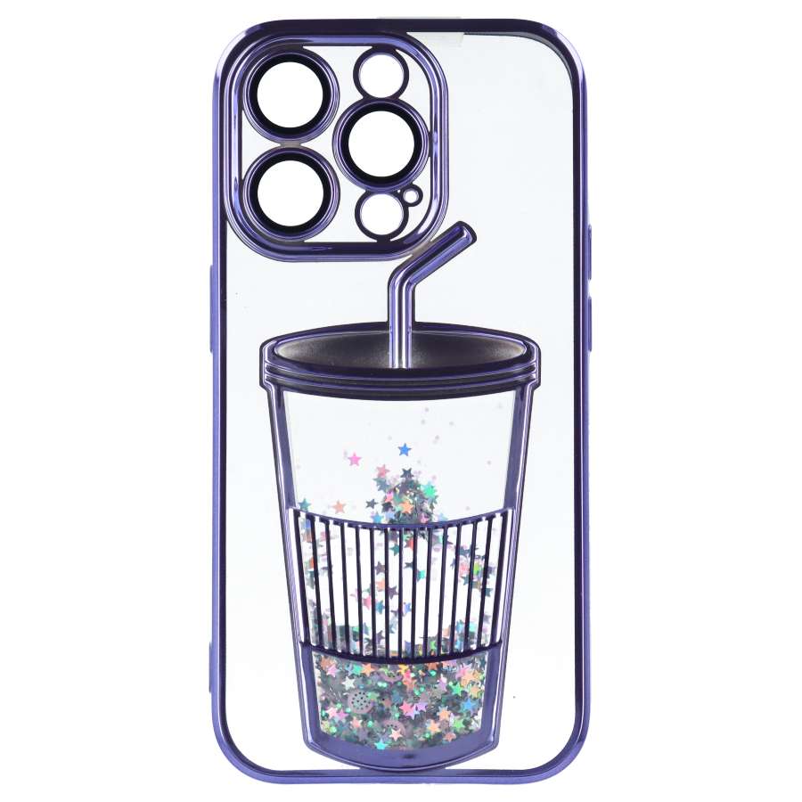 Coque Bumper avec Gobelet à Paillettes pour iPhone 14 Pro Max