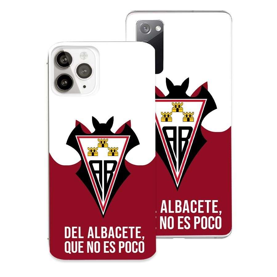 Coque Officielle Albacete - Écusson Fond Blanc et Rouge