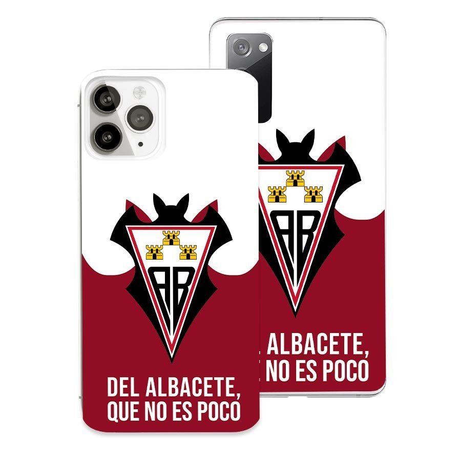 Coque Officielle Albacete - Écusson Fond Blanc et Rouge