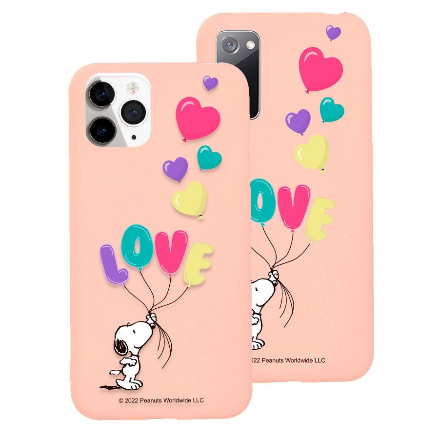 Coque ultra-douce rose officielle Snoopy - Love