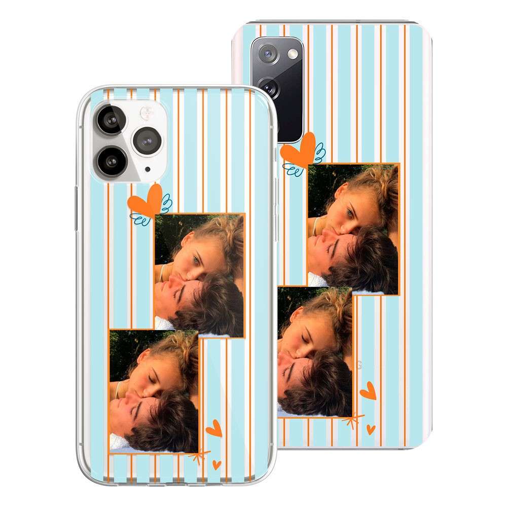Coque Personnalisée - Photo Avec Fond Rayé