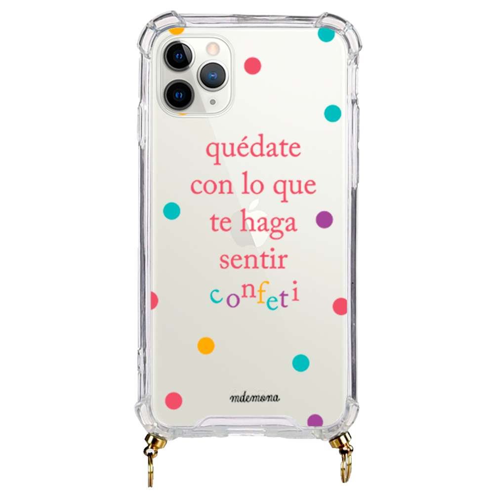 Coque en silicone avec cordon M de Mona - Confetti