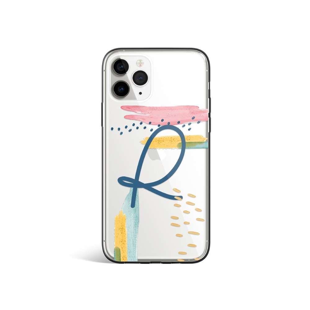 Coque de téléphone personnalisée avec initiales - Coups de pinceau