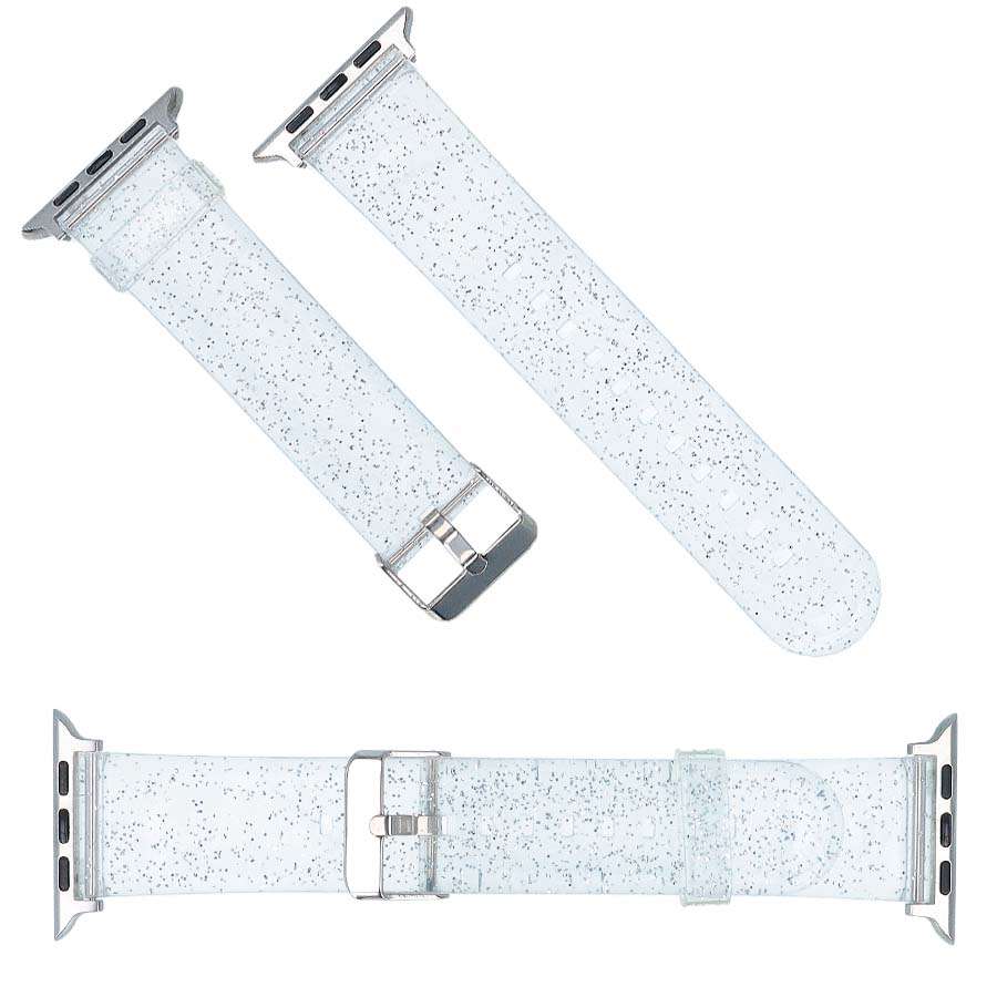 Bracelet Montre Silicone Pailleté pour Apple Watch 38mm