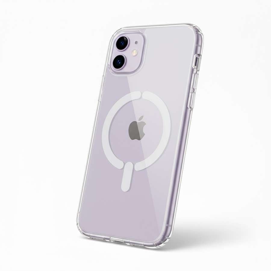 Coque transparente compatible MagSafe pour iPhone 11