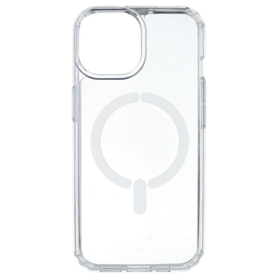 Coque transparente compatible MagSafe avec logo pour iPhone 15 Plus