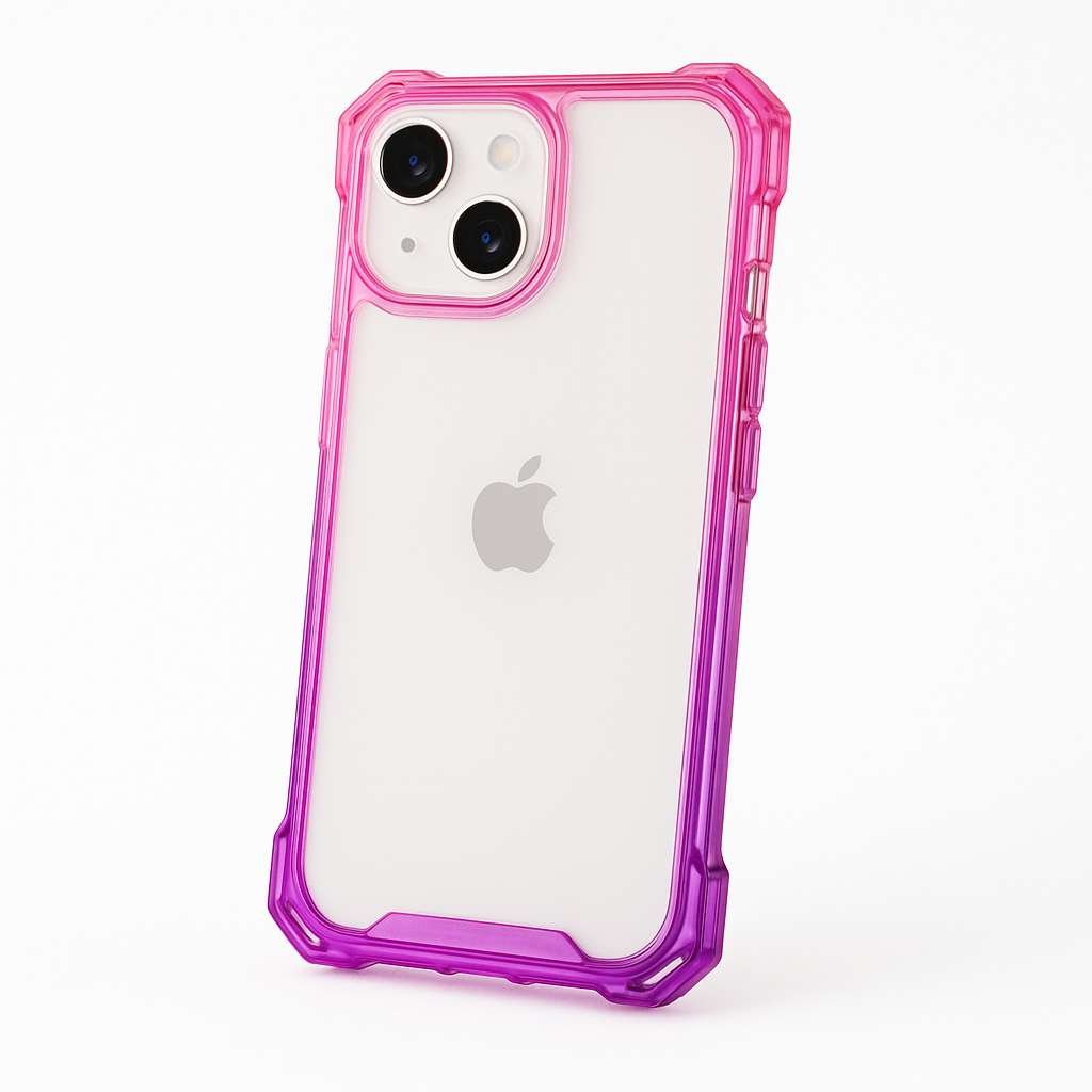 Coque renforcée dégradée avec cordon pour iPhone 15