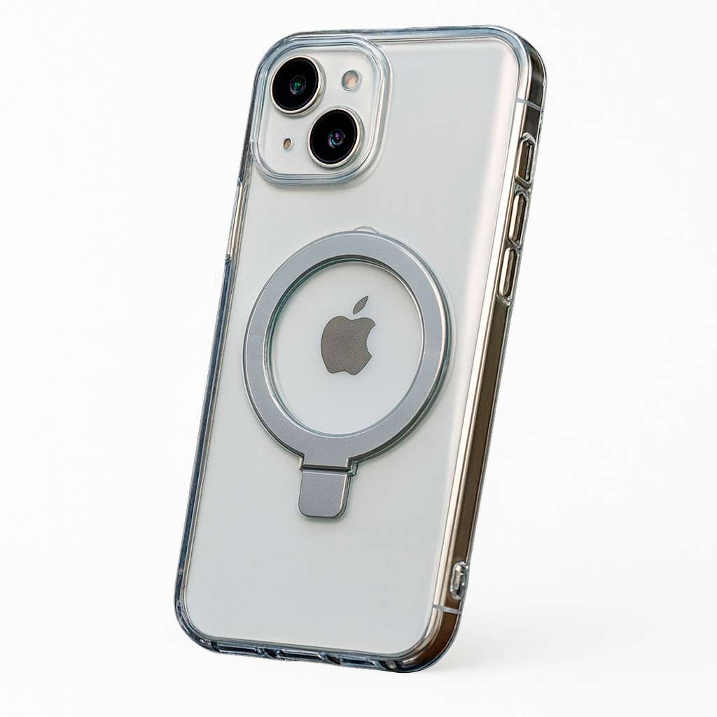 Coque Transparente Compatible MagSafe Anneau pour iPhone 14