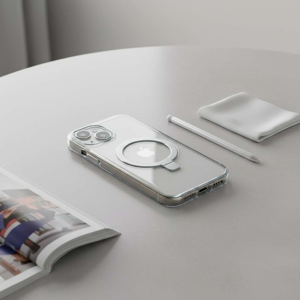 Coque Transparente Compatible MagSafe Anneau pour iPhone 14