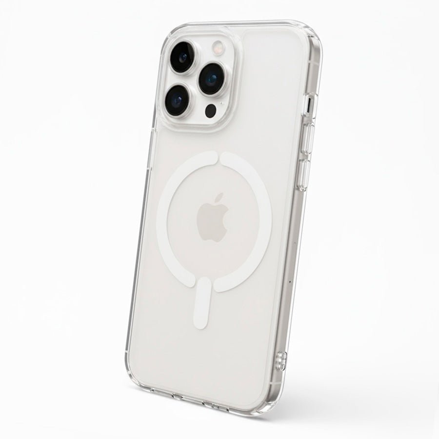 Coque transparente compatible MagSafe avec logo pour iPhone 16 Pro Max