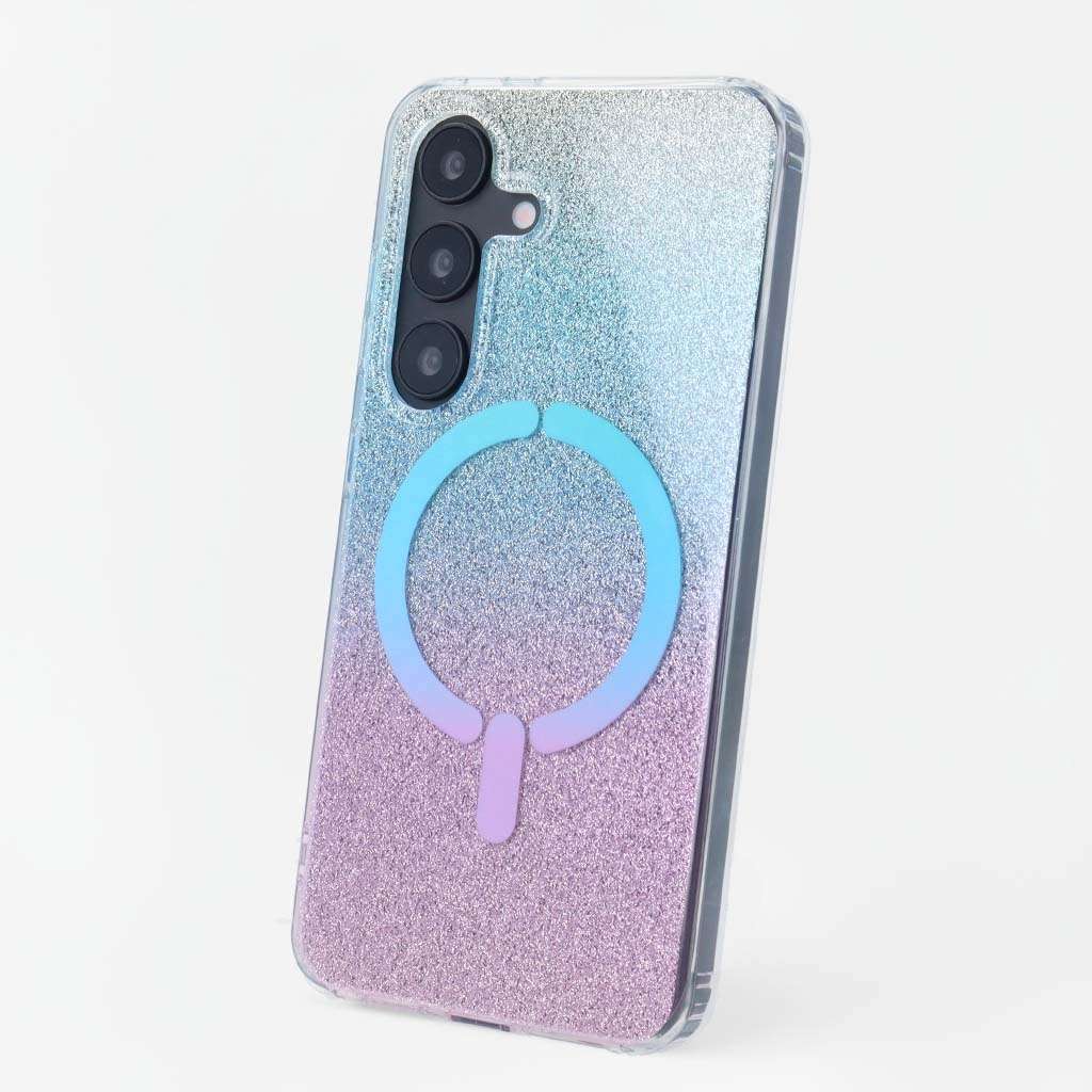 Coque à anneau pailleté compatible MagSafe pour Samsung Galaxy S25
