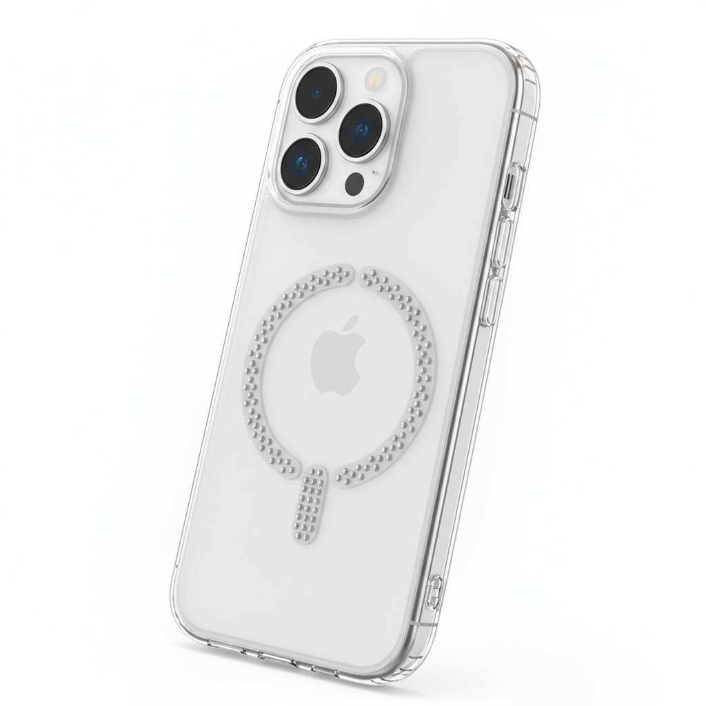Coque Antiyellow Compatible MagSafe à Paillettes pour iPhone 14 Pro