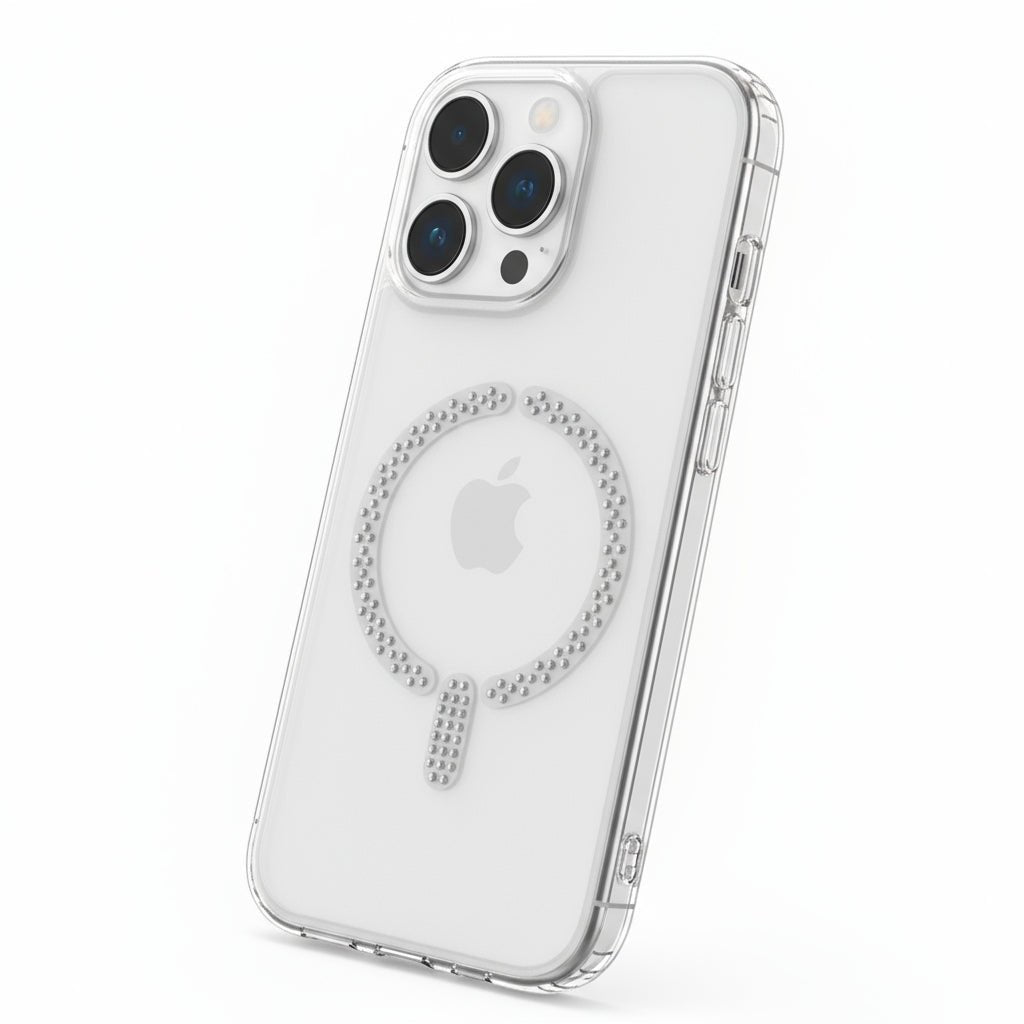 Coque Antijohnissement Compatible MagSafe Paillettes pour iPhone 15 Pro Max