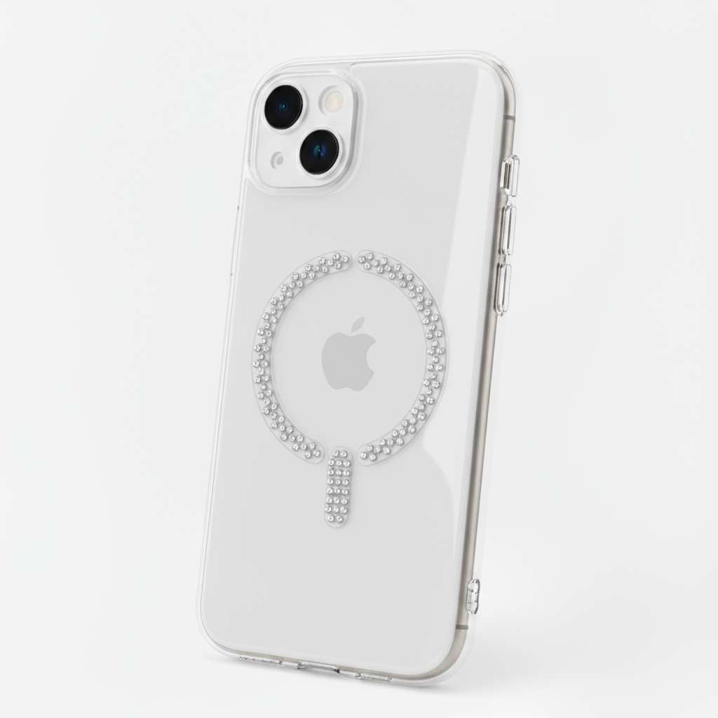 Coque anti-jaunissement compatible MagSafe avec paillettes pour iPhone 14 Plus