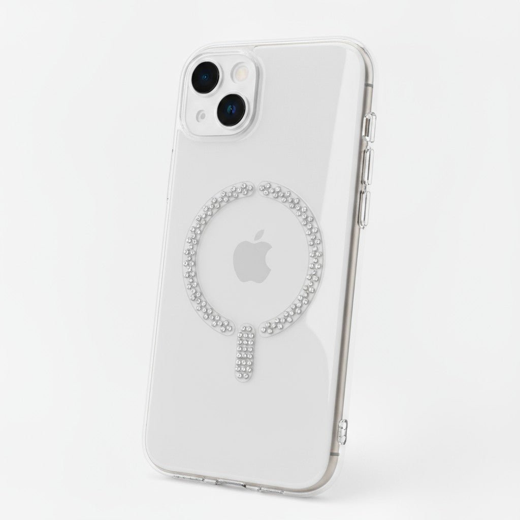 Coque anti-jaunissement compatible MagSafe avec paillettes pour iPhone 15 Plus