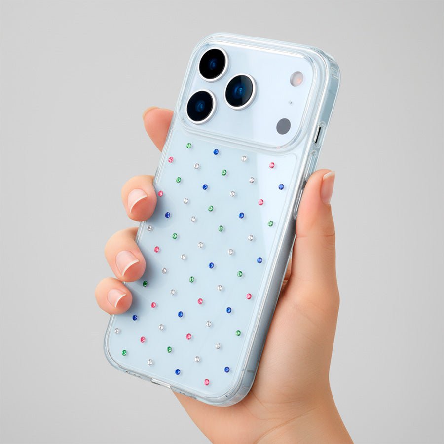 Coque pailletée multicolore pour iPhone 17 Pro