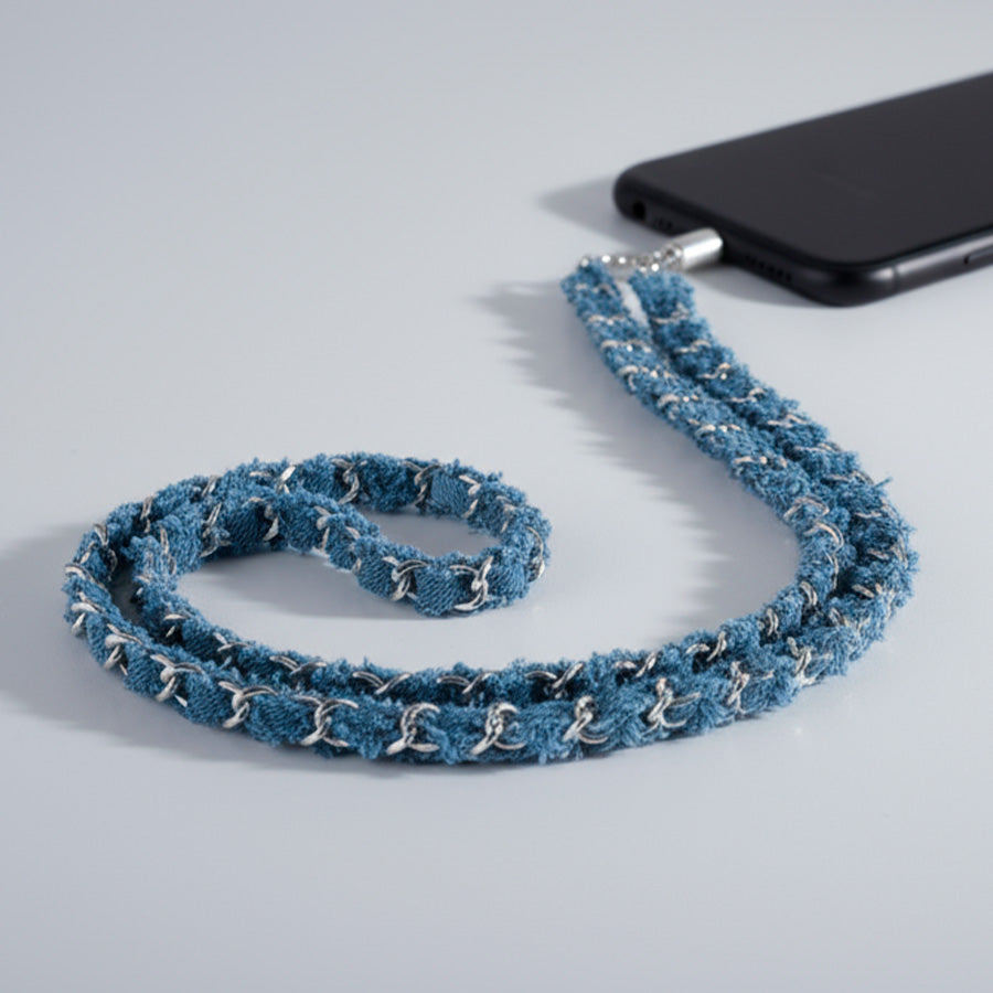 Pendentif Collier - Chaîne Denim