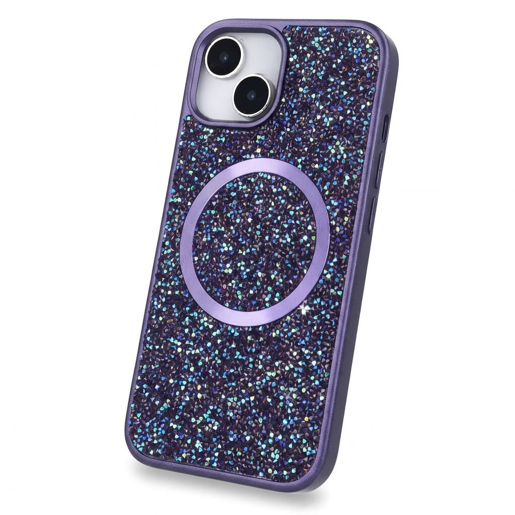 Coque transparente brillante compatible MagSafe pour iPhone 14