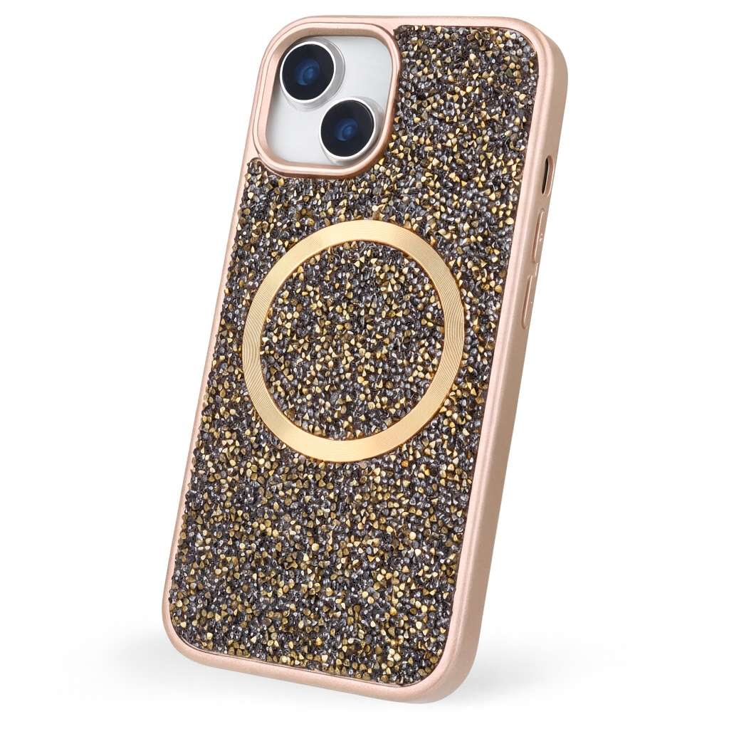 Coque transparente brillante compatible MagSafe pour iPhone 14