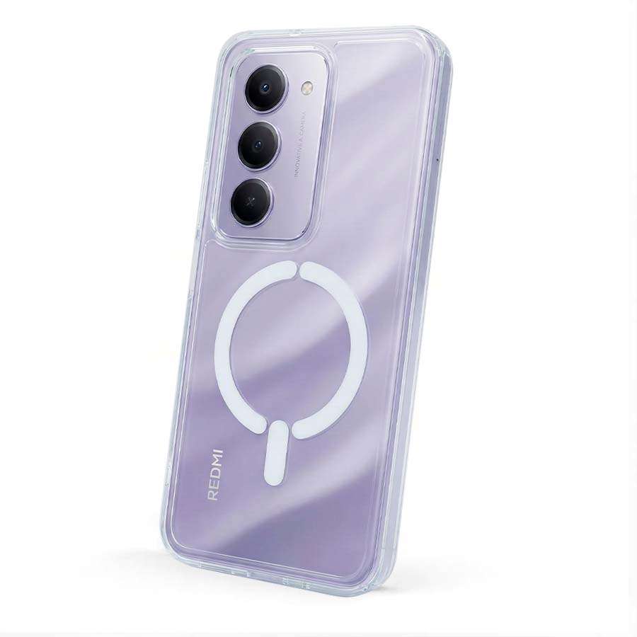 Coque transparente compatible MagSafe pour Xiaomi Redmi 15
