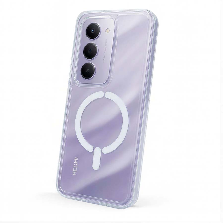 Coque transparente compatible MagSafe pour Xiaomi Redmi 15