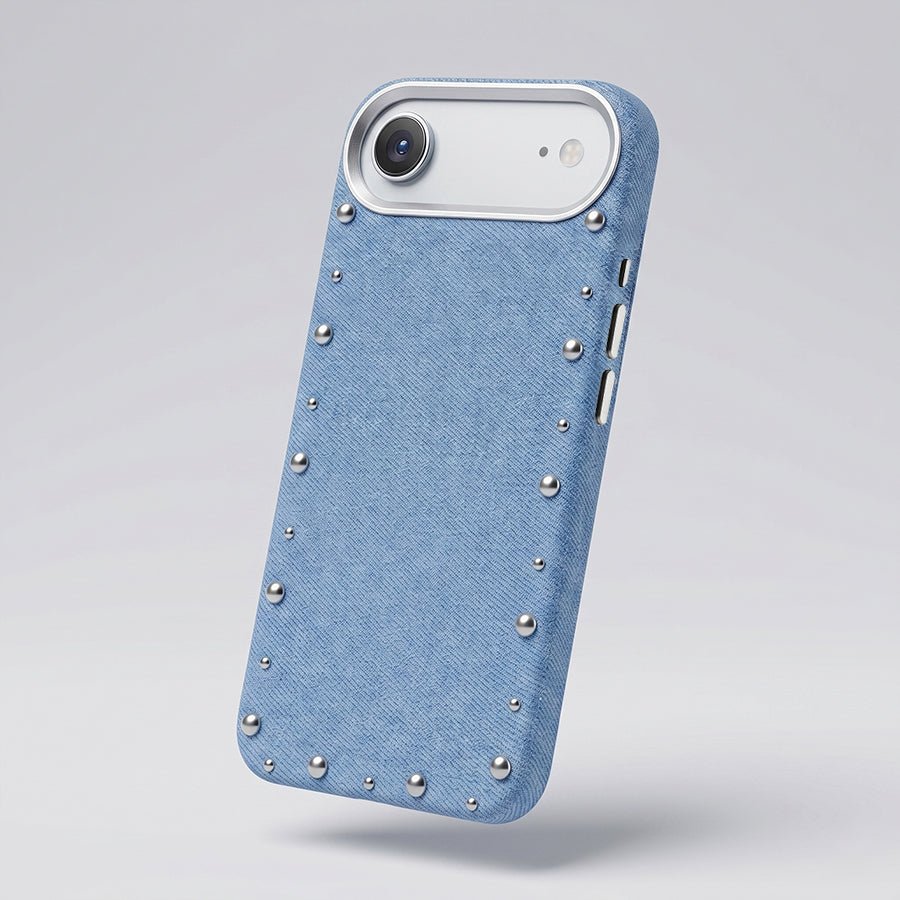 Funda Denim MagBattery para iPhone Air — vista trasera con cierre magnético
