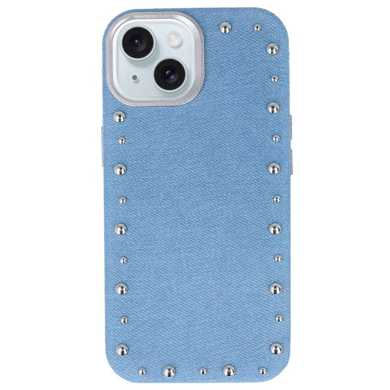 Funda Denim MagBattery para iPhone 15 — vista frontal con acabado vaquero
