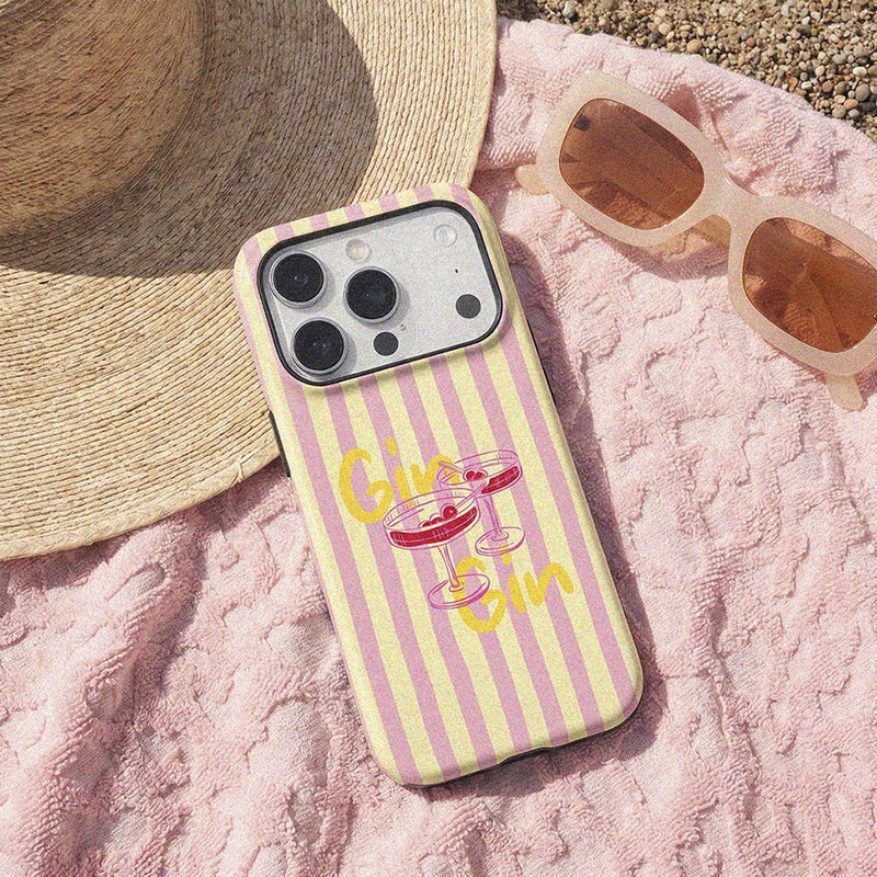 Funda Tough Gin Rosé – Vista trasera diseño rosa completo
