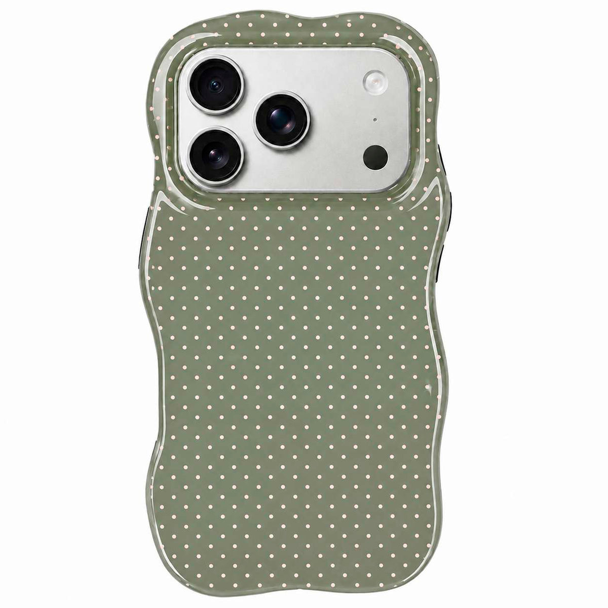 Coque robuste - Points verts ondulés