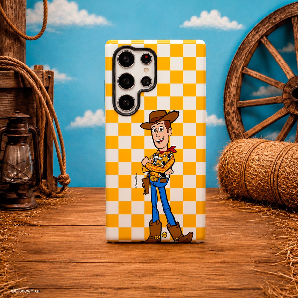Funda Tough Toy Story Woody detalle del diseño en móvil
