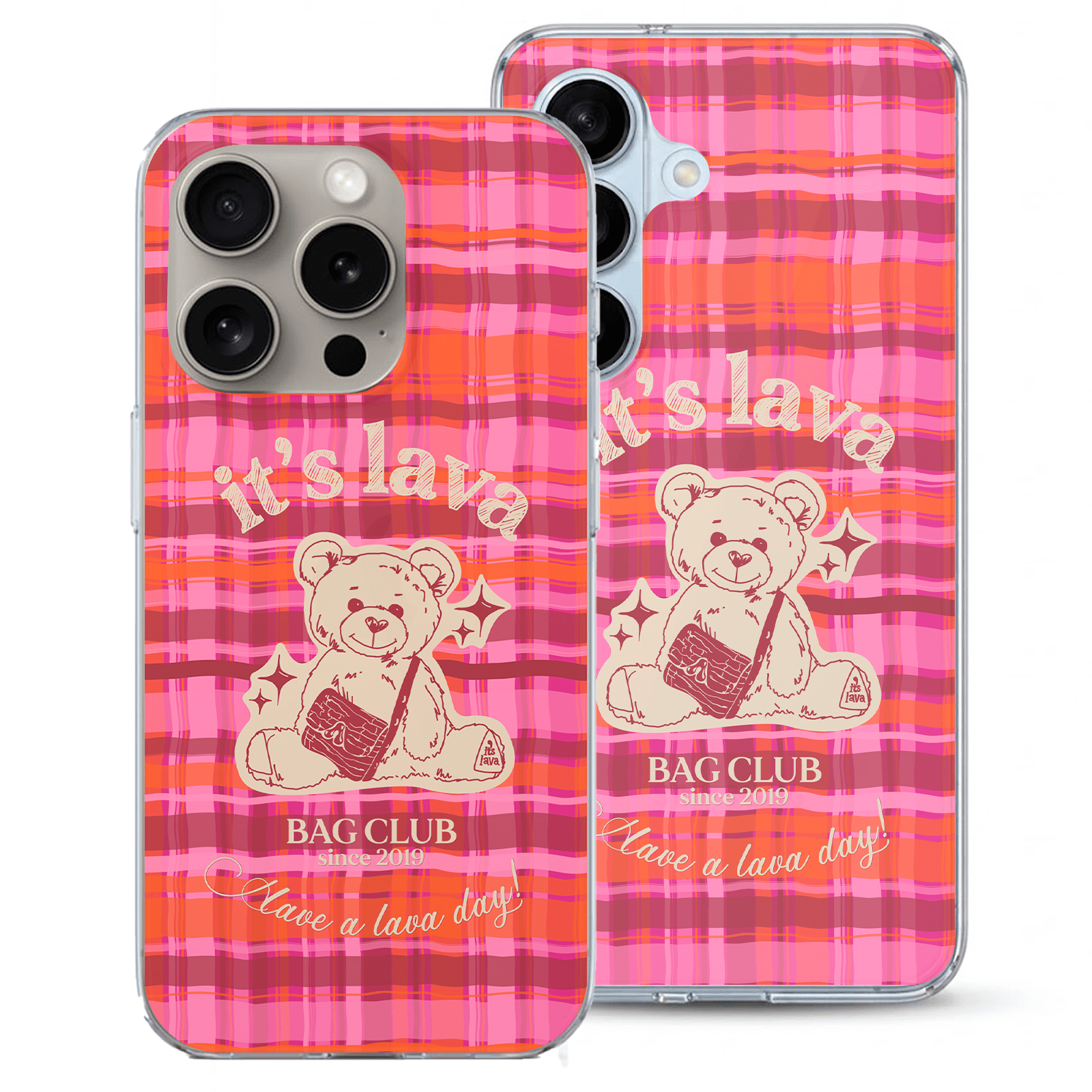Funda It's Lava Pink Picnic - Vista sin fondo detalle estampado rosa