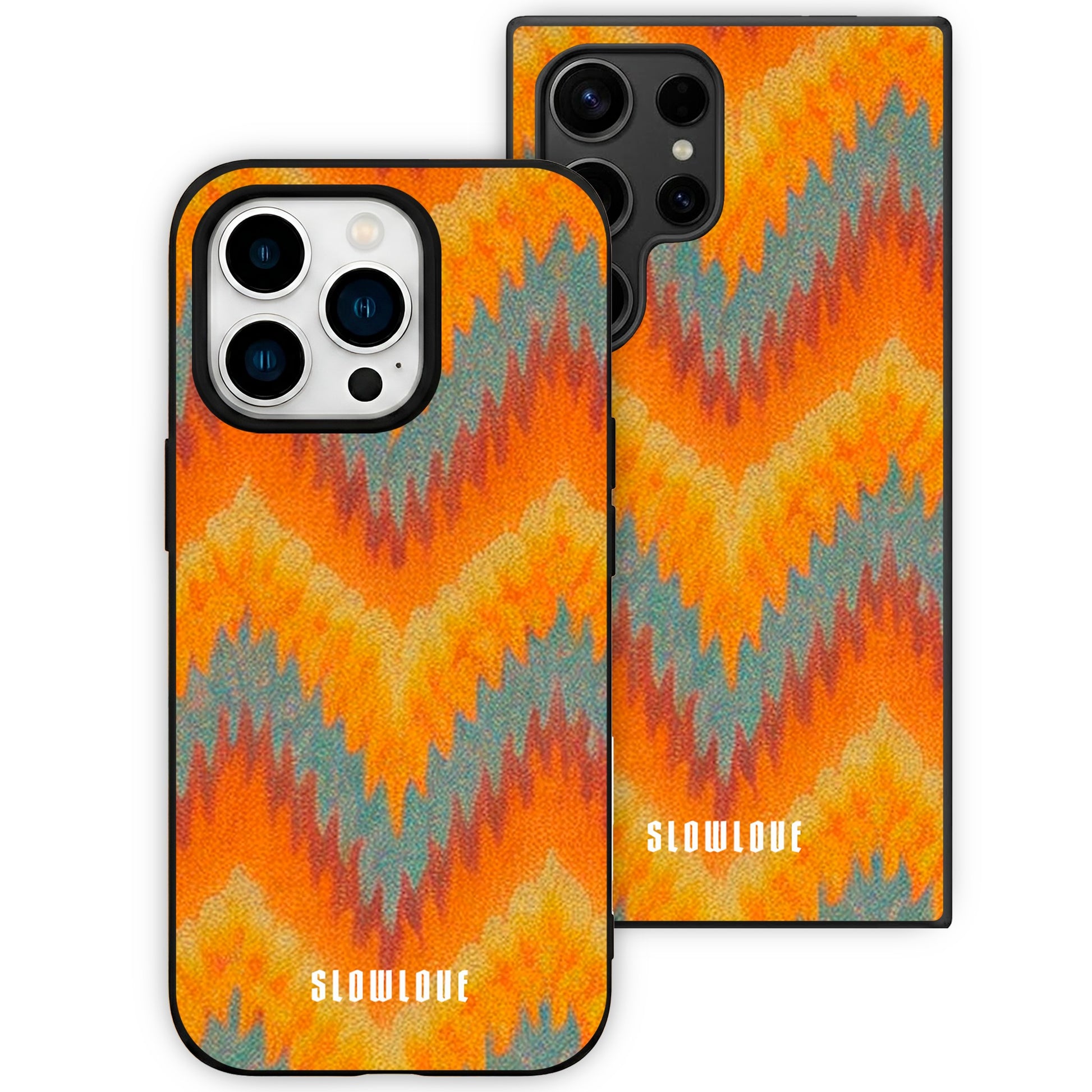 Funda Glass Slowlove Zigzag Sunset - Detalle del acabado en cristal