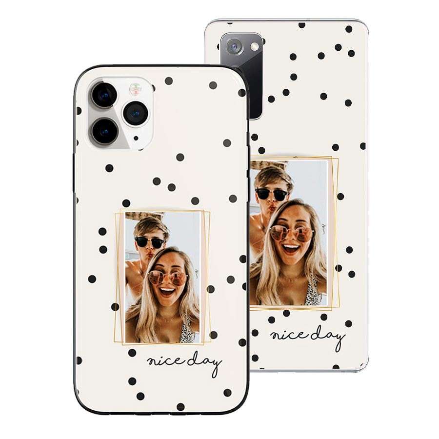 Coque Personnalisée - Photo Avec Fond À Pois