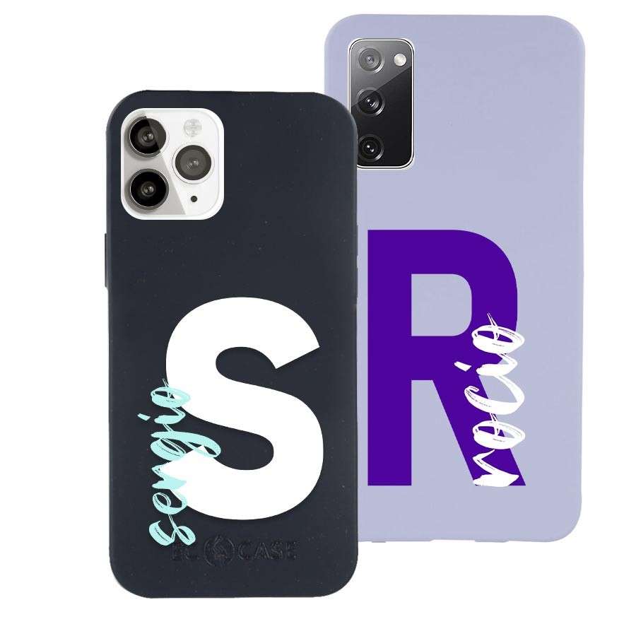 Coque Initiale avec Prénom Vertical Écrit à la Main - plus de 400 téléphones disponibles