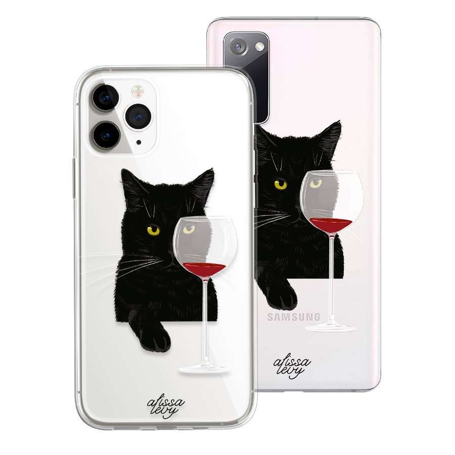 Housse Officielle Levys Friends - Chat avec verre de vin