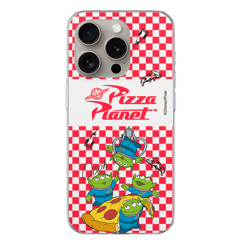 Funda Toy Story Pizza Planet diseño logo restaurante
