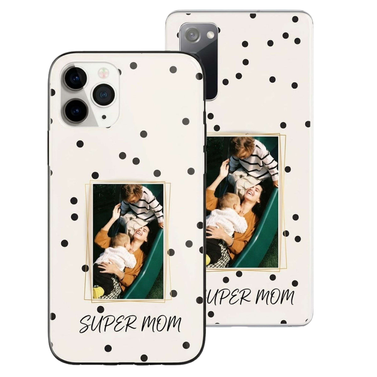 Coque Personnalisée - Photo Avec Fond À Pois