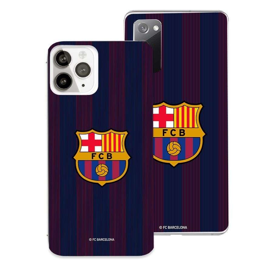 Coque Officielle Barcelona - Fond Sombre Rayé